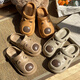 Zapatos de agujeros para niños para niños verano 2025 Nuevo dibujos animados Kapibala anti-slip suave trasero de la bolsa de los pies-hijos de los pies para mujeres marrón 38-39 adecuado para el diario 37-38