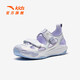 Anta children's sandals, girls' shoes, 2025 summer new product Qingyu Baotou outdoor soft elastic beach shoes Anta white/Leng Lingzi-3 34