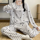 S.SOFEA女士条纹睡衣春秋款宽松长袖可外穿家居服 KK-12401#灰条 170 M码【80-100斤】