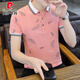皮尔卡丹夏季新款男士棉质短袖t恤POLO.衫男装翻领青年体恤衫休闲上衣 QY-679-白色 3XL 150-165斤