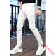 Cool Kangaroo [European goods] High-end men's jeans for men with slim feet and slim summer new pure white trendy brand 1381 white 36 [2 ft8]