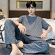 Site officiel [recommandé par la mère centrale] 2025 Pajamas Men's Summer Cotton Coton Coton à manches courtes Pantalons pour les vêtements de maison pour les jeunes pour hommes Y9201 Pantalons à manches courtes 3xl [suggéré 170-190jin [Jin est égal à 0,5 kg] à porter]
