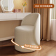 Tingshi French light luxury bedroom high-end makeup stool Internet celebrity simple backrest dressing table chair girls single small sofa rotating model high back thumb off-white-cat scratch leather