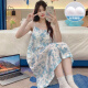 
Single Nanwei 2024 new summer ice silk herringbone twill suspender nightgown for women with fixed chest pads sweet home clothes for outdoor wear JDX-3887Q# M 160