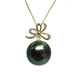 Fat Donglai's same Tahitian pearl pendant, French black necklace, 18K gold jewelry, Valentine's Day and Chinese Valentine's Day girls, gray DZK-0520