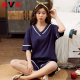 Pajamas de alta gama Yalu Graz Fat Girl Summer Algodón puro Puerto pantalón de manga corta Traje de talla grande Jin [Jin equivale a 0.5 kg] ropa de hogar suelta ZJ679 m [80-100 Jin [Jin equivale a 0.5 kg]]]
