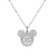 
DRJEFUNs925 Sterling Silver Necklace for Women's Versatile Mickey Mosanite Necklace Fashion Cartoon Necklace Exquisite Collarbone Chain Pendant MS-1591B-Sterling Silver 925 Silver