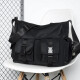 Casual versatile multi-pocket simple solid color large capacity men's crossbody bag black
