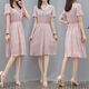 FHHUABD23 Sommer neues Chiffon Blumenkleid mit Temperament Taille und fettem Kleid 1105# L 105-115Jin [Jin ist 0,5 kg]