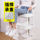 
Xinwujia snack cart storage rack living room floor-standing movable multi-layer wheeled kitchen bathroom debris storage rack carbon steel three-layer white [PP material] standard model
