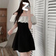 Fhhuabd One-Shoulder-Kleid 2024 Sommer neuer Stil Goldener Stil Lotus Blatthals Schlankes hip geschaltetes sexy Geburtstagskleid für Frauen 7374 Bilder S [vorgeschlagen 95 Jin [Jin gleich 0,5 kg] unten]