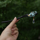 Kamalun (KAMALUN) new Chinese style hairpin for women, antique style imitation dotted green burnt blue butterfly double-sided high-end Hanfu hair accessories step sandalwood hairpin Xiangyun butterfly burnt blue + boutique gift box