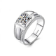 DL 1998 Fat Donglai same style platinum ring for men Pt950 platinum men's moissanite diamond ring 18K one carat simple polished platinum - full diamond 2 carats