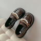Rongxitu Girls Britische Perlenkette Lederschuhe glänzende Ladung 9901 Schwarz 26 -30 Schüsse 5 Paare