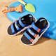 ANTA Children's Sandals Boys' Shoes 2025 Summer Beach Shoes Medium and Large Children's Girls' Sports Shoes Creek Shoes Beach Shoes Boys Black/White/Horizon Blue 6962-10 37 Size