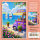 Taoli Shijia Heilung rosa Seaside Blumengeschäft Puzzle 1000 Stücke mit Fotorahmen Hochgewohnte handgefertigte Geschenkkinder-Bildungsspielzeuge Sommer am Meer-S1049 520 Stücke ohne Fotorahmen (Katastar/Poster)