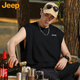 吉普（JEEP）背心男士夏季冰丝速干透气无袖百搭户外运动上衣 大白 XL