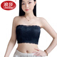 LangSha anti-exposure lace tube top bra for women, strapless bottoming, anti-exposure chest artifact, white inner wear, push-up chest wrap, single pack, without breast pad - black + M 80-105Jin Jin equals 0.5kg