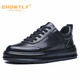 STEMETLY High-End-Luxus-Luxus-Herrenschuhe Sommer High-End Casual Lederschuhe Herrenhöhle atmungsaktiven echten Lederweiche Sohle Sportschuhe Herren trendy schwarz [Standard Lederschuhgröße] 41 (255 mm) [Standard Lederschuhgröße]