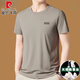 Pierre cardin short-sleeved T-shirt for men 2025 new summer round neck T-shirt ice silk half-sleeved men's top 722 dark gray XL 175 [recommended 135-155Jin [Jin equals 0.5 kg]]