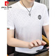 Pier Cardin Summer Hielo para hombres Seda Camiseta de manga corta Slim Camiseta de secado rápido a media manga delgada Top de modernas altas altas altas tierras [de dos piezas] 890 White + 698 White XL 130-145Jin [Jin iguala 0.5 kg]