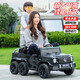 Little Jelly children's electric car four-wheeled Mercedes-Benz Big G six-wheeled remote control toy car can sit on for adults 1-3 years old and can be driven by babies, black four-wheel drive, leather seat + 12V7A battery