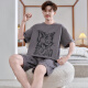 
Qiao Tong men's pajamas summer pure cotton short sleeves 2025 new thin style youth student cartoon large size home clothing set YX 7029 (pure cotton fabric) XL 175CM recommended weight 135-155