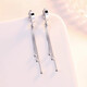Bovia pt950 platinum long earrings for women platinum tassel earrings ear wire earrings circle earrings ear buckles car flower earrings PT950 pair 3.4-3.6 grams