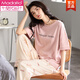 
Modal pajamas for women in summer 2025 new pure cotton thin loose home clothes short-sleeved trousers casual outfits 7374 M Recommended 80-105Jin [Jin equals 0.5 kg]