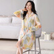 Langsha Frühling und Herbstnacht mit Brustpolster Frauen-Pyjamas Rock Frühling und Herbststil Xinjiang Baumwolle Langarm Herbst Herbst Dünne Hemdkleid 7xrtb-2694 L Frauen [100-120jin [Jin gleich 0,5 kg]]
