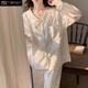 
Modal gold velvet pajamas for women for women for Autumn 2025 new long-sleeved trousers sweet princess style lace spring and autumn winter SMSD-9922 L (recommended 100-120Jin [Jin equals 0.5 kg])