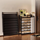 Yimo shoe rack simple home door folding installation-free shoe cabinet storage multi-layer dust-proof storage rack black 5 layers 70