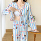 
HUALIN FASHION pajamas with chest pads for women long sleeves thin home clothes loose two-piece set 846# Garden Elephant 170 M