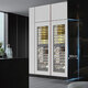 DBERLAN Embraco variable frequency air-cooled embedded red wine cabinet constant temperature wine cabinet cigar cabinet tea beverage cabinet can be externally hung kitchen cabinet door panel seamless installation for home use frequency conversion can be externally hung door + wine cabinet ice bar combination 230 bottles
