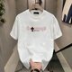 Chang Luzhu 2025 Sommer New American 220G Pure Cottro Retro Schwarzes Top-Paar Outfit Vielseitige runde Hals kurzärmeligte T-Shirt für Männer und Frauen V695 Black S