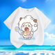 
Crying Lazy Sheep Summer New Printed Men and Women Small and Medium Children Short Sleeve T-shirt Pure Cotton Round Neck Casual Trend-SL White-KX698 Lazy 150 [Suggested height 140-150 cm]