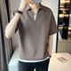 RONGXITU summer two-piece short-sleeved T-shirt men's Korean style trendy casual top 629-682 brown L