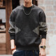 Post-exploración American Retro 698g pesado suéter para hombres engrosado para hombres engrosado 2024 nueva chaqueta de otoño e invierno para hombres xl (145-160jin [Jin equivale a 0.5 kg])