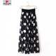 Pierre Cardin [1416 personnes collectionne] Summer New Style Jupe en mousseline de mousseline mi-longueur grande polka à moitié-corps Mopping Long Jirt Beach Black S