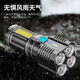 LED strong light flashlight zoom long-range ultra-high endurance outdoor multi-function searchlight outdoor emergency long-range strong light flashlight quad-core wick-Pu Liang
