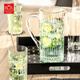 RCR carved glass cold kettle, imported European style cold kettle, juice jug, large capacity jug, household crystal water spoon, JUG 1550ml wine dispenser, 1 piece