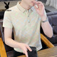 Playboy (PLAYBOY) 2025 summer new Polo shirt short-sleeved men's trendy brand ins slim lapel half-sleeved T-shirt men's T-shirt top F9226 black 4XL