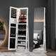 
The first concept of French high-end quality 60-degree rotating three-dimensional mirror full-body mirror floor fitting mirror multi-function storage jewelry cabinet upgraded rotating model 6227-white + monochrome internal light