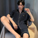 Catman MiiOW pajamas men's summer thin ice silk short-sleeved teenagers can wear men's 2025 new home clothing set 12532 [Yunduo Cotton Crepe] L (suggested height 170, weight 100-13