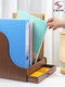 Huixing Stationery Wooden File Shelf de bureau Boîte de stockage de fichiers de bureau Vertical Livre Fichier Fichier Informations sur le fichier d'organisation de la barre de fichier HX-5012