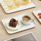 Thickened wheat straw tray cup tableware home hotel rectangular tea tray plastic plate dinner plate milky white large size 36*26*2cm