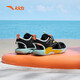 ANTA children's sandals boys autumn breathable outdoor non-slip wear-resistant toe-toe beach shoes D black/ice water green/gum yellow 28