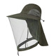Zi Jiafu Y Fishing Hat Mesh Mask Honey Collection Anti-Bee Sun Hat Summer Outdoor Anti-mosquito Camping Shawl Neck Guard Mountaineering Light Gray