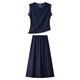 Van Ximan Temperament Einfacher Designanzug Rock für Frauen 2025 Sommer neuer ärmelloser oberer Rock zweiteiliger Set M9882 Universe Dark Blue XL