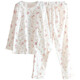 Wuyin Workshop Wuyin Ausgezeichneter japanischer Baumwoll -Pyjamas für Frauen im Frühling und Sommer dünne lange Ärmel frisch floral gewebtes reines Baumwoll Muji Weiß 6636 Zitrone M.